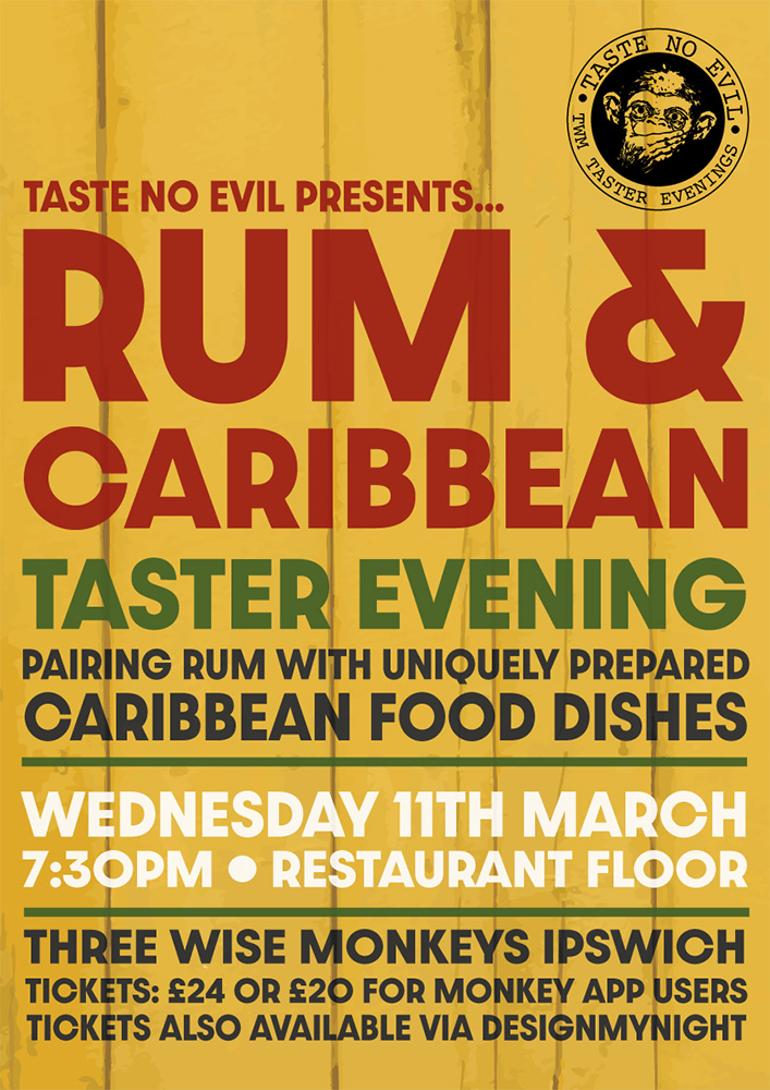 Rum & Caribbean Taster Evening - Three Wise Monkeys Ipswich